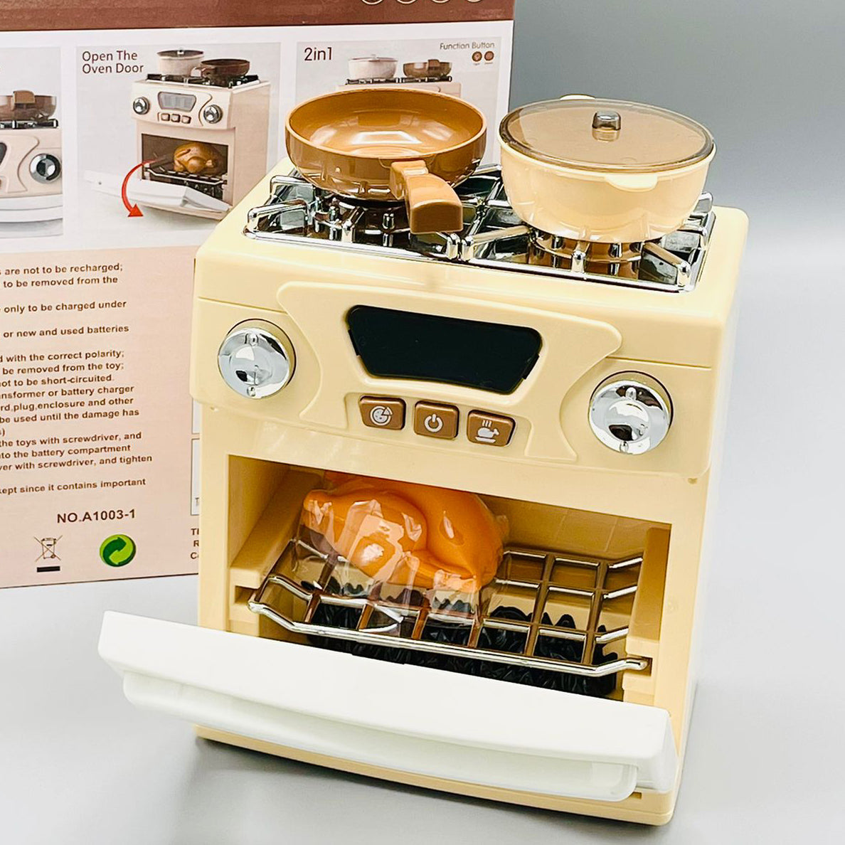 Play battery operated gourmet kitchen appliances (child size) has