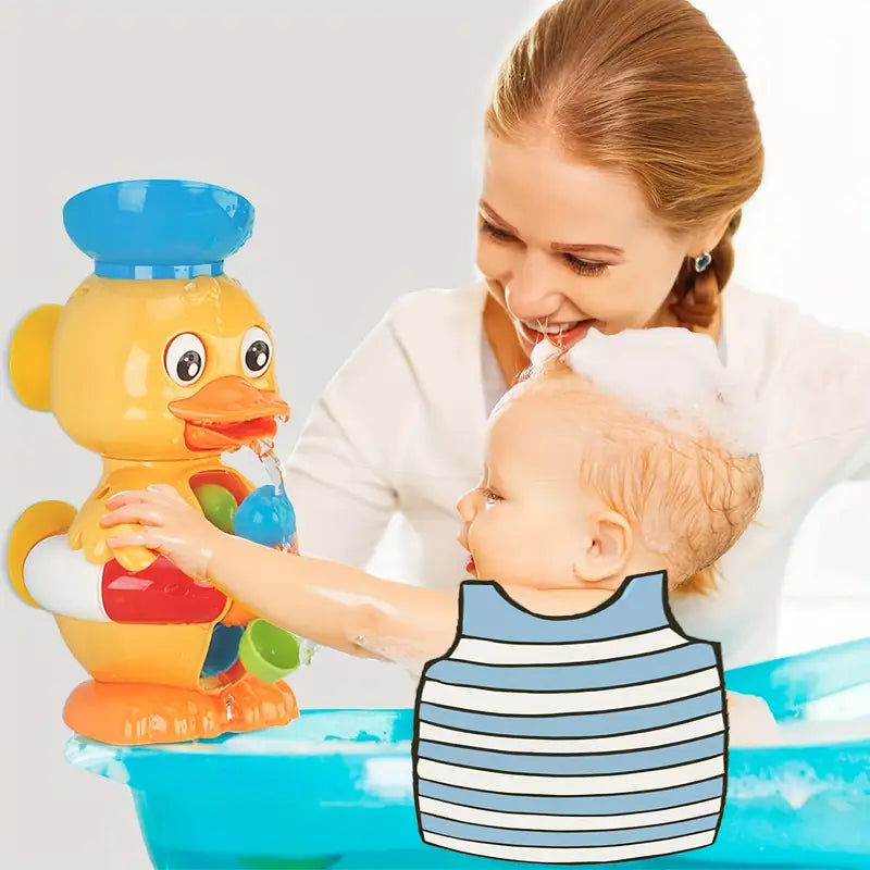 Interactive Duck Bath Toy with a Water Wheel And Spinning Eyes