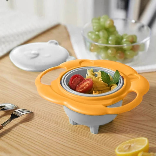 Children Don't Pour Bowls Baby's Complementary Food Tableware 360 Degree Rotating Gyro Bowl Doesn't Pour Anti Spill Anti Drop Tableware