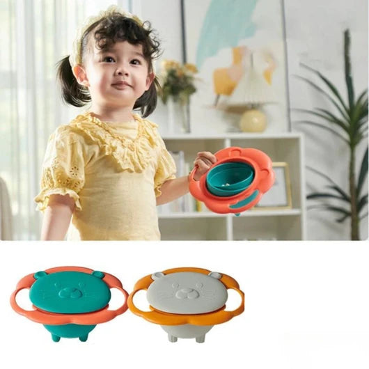 Children Don't Pour Bowls Baby's Complementary Food Tableware 360 Degree Rotating Gyro Bowl Doesn't Pour Anti Spill Anti Drop Tableware