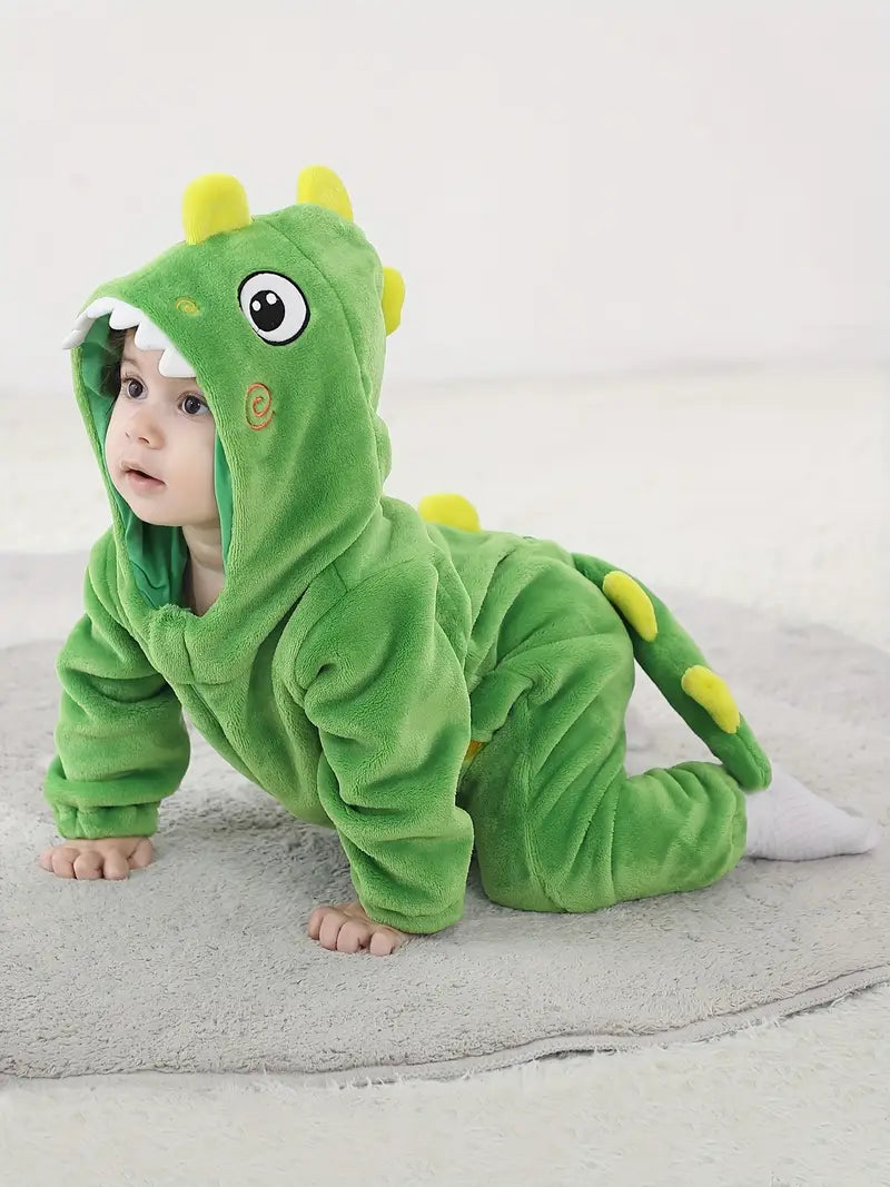 Little Baby Cute Cartoon Dinosaur Long Sleeve Hooded Romper (PRE-ORDER)