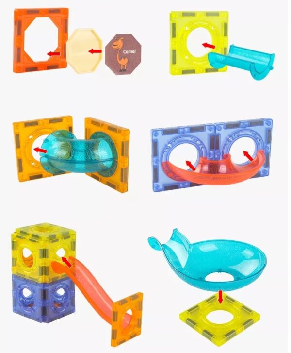 STEM Magnetic Tiles Construction Play with Glowing Light