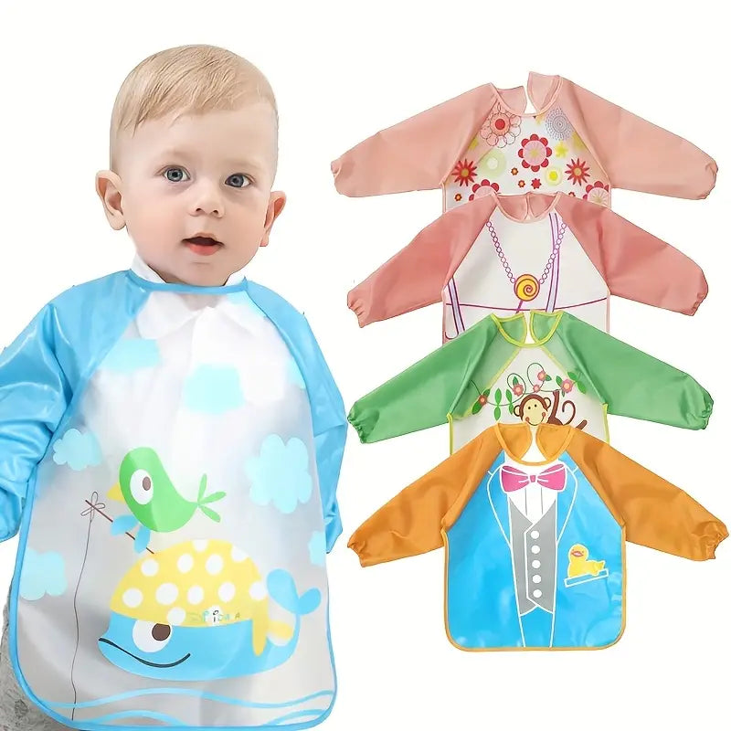 Long-Sleeve Waterproof And Dirt-Resistant Bib for Babies (Pre-Order)