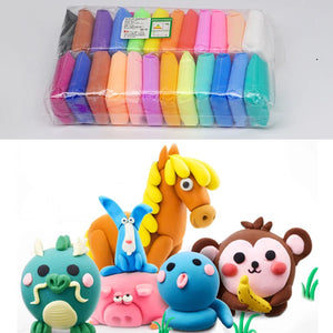 12 Color Super Light Clay Air Dry Polymer Modelling Clay With 3 Tools Soft Creative Educational Slime DIY Toys for Kids Gifts