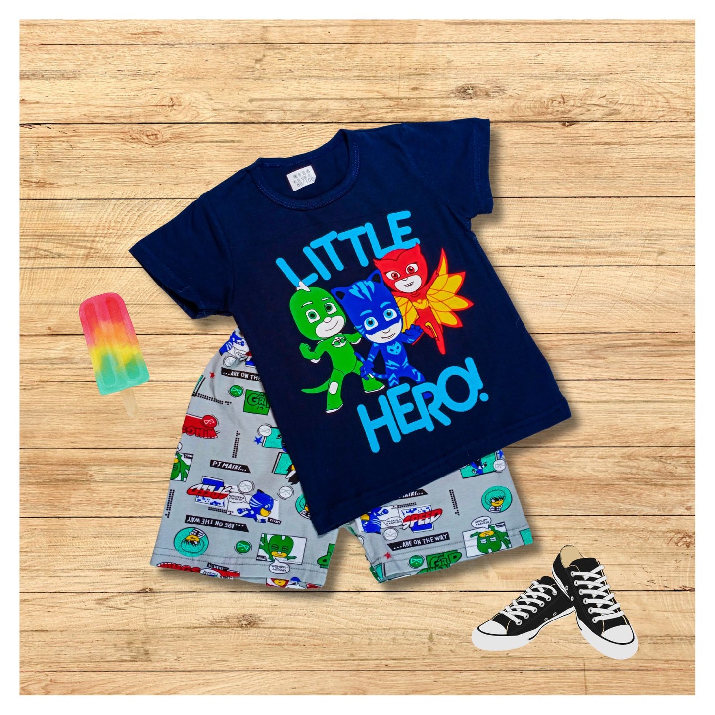 Little Hero 2pcs Boys Summer Clothes Sets Children Fashion