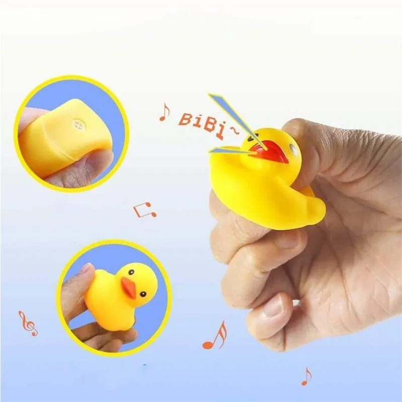 Bathroom Yellow Duck Bathing Water Squeeze Float Ducks 4PCS/Set Baby Bath Toys for Newborn 0-12 Month Gift