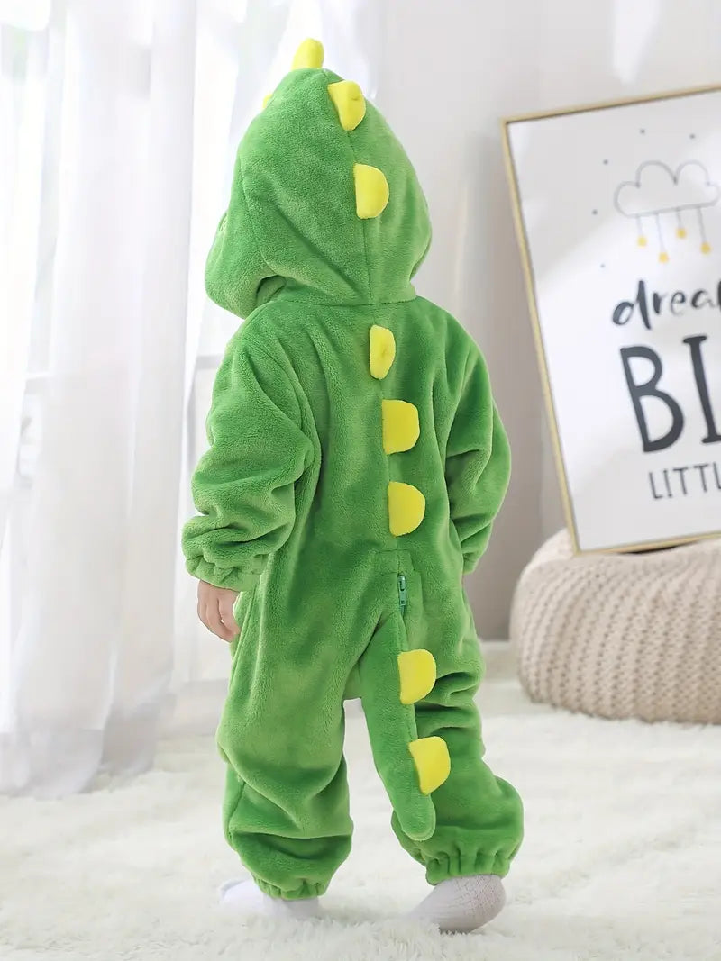 Little Baby Cute Cartoon Dinosaur Long Sleeve Hooded Romper (PRE-ORDER)