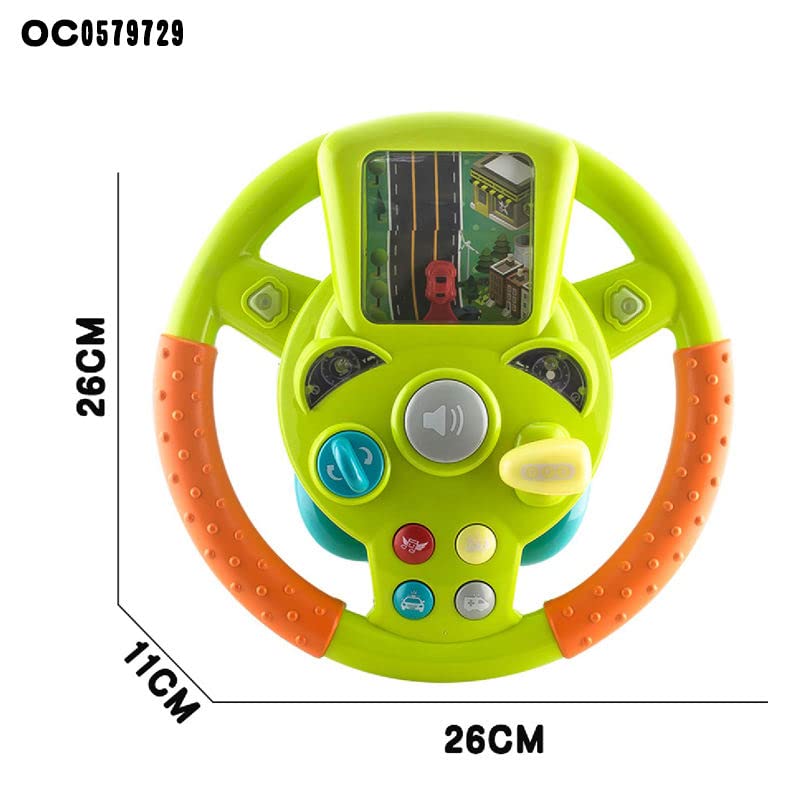 Kids Plastic Toy Steering Wheel with Music Light for Co-Pilot Simulation Driving Game for Children