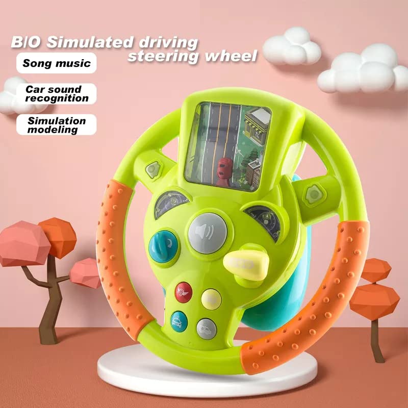 Kids Plastic Toy Steering Wheel with Music Light for Co-Pilot Simulation Driving Game for Children