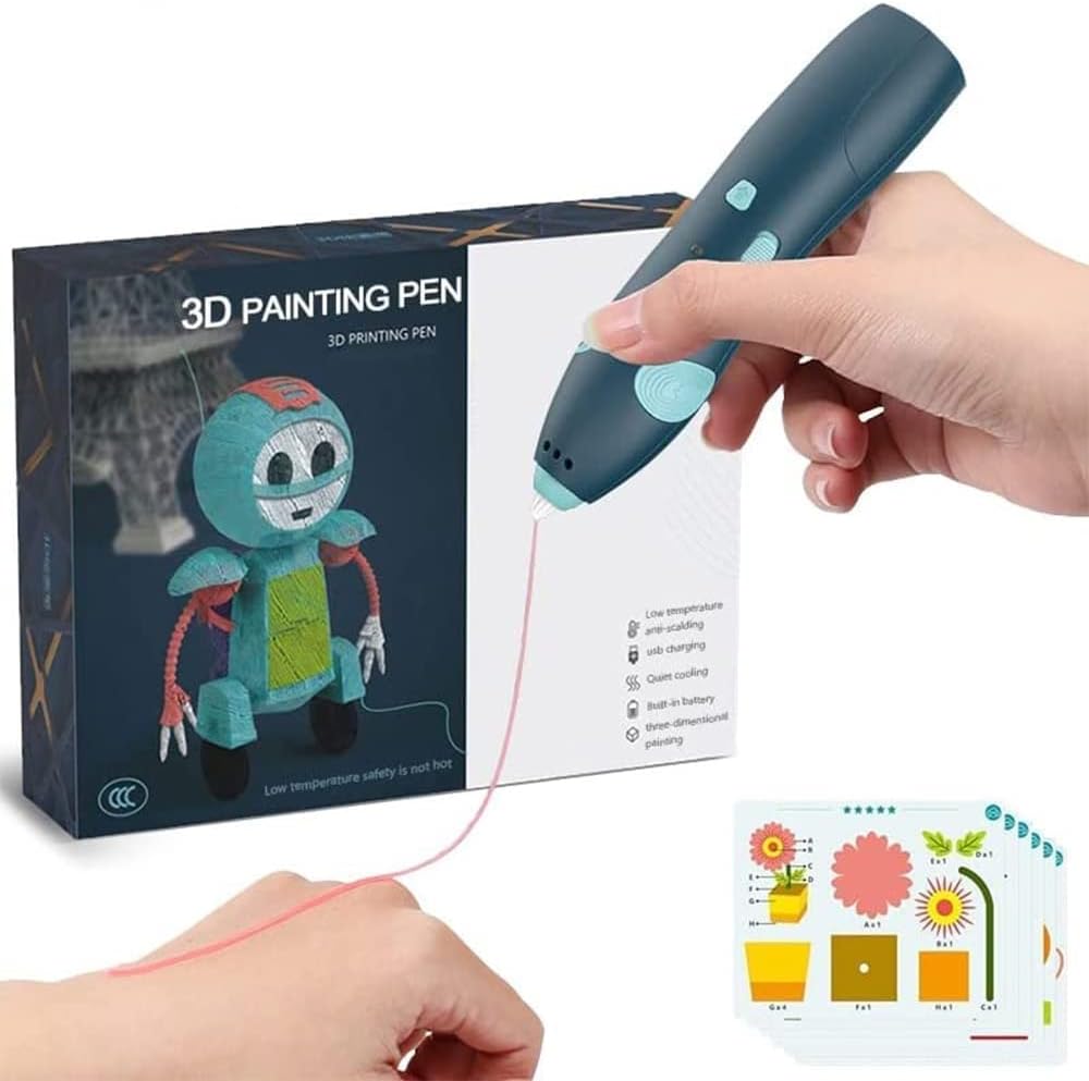 DIY 3D Pen Low Temperature 3D Printing Pen Digital Display USB Recharg ...