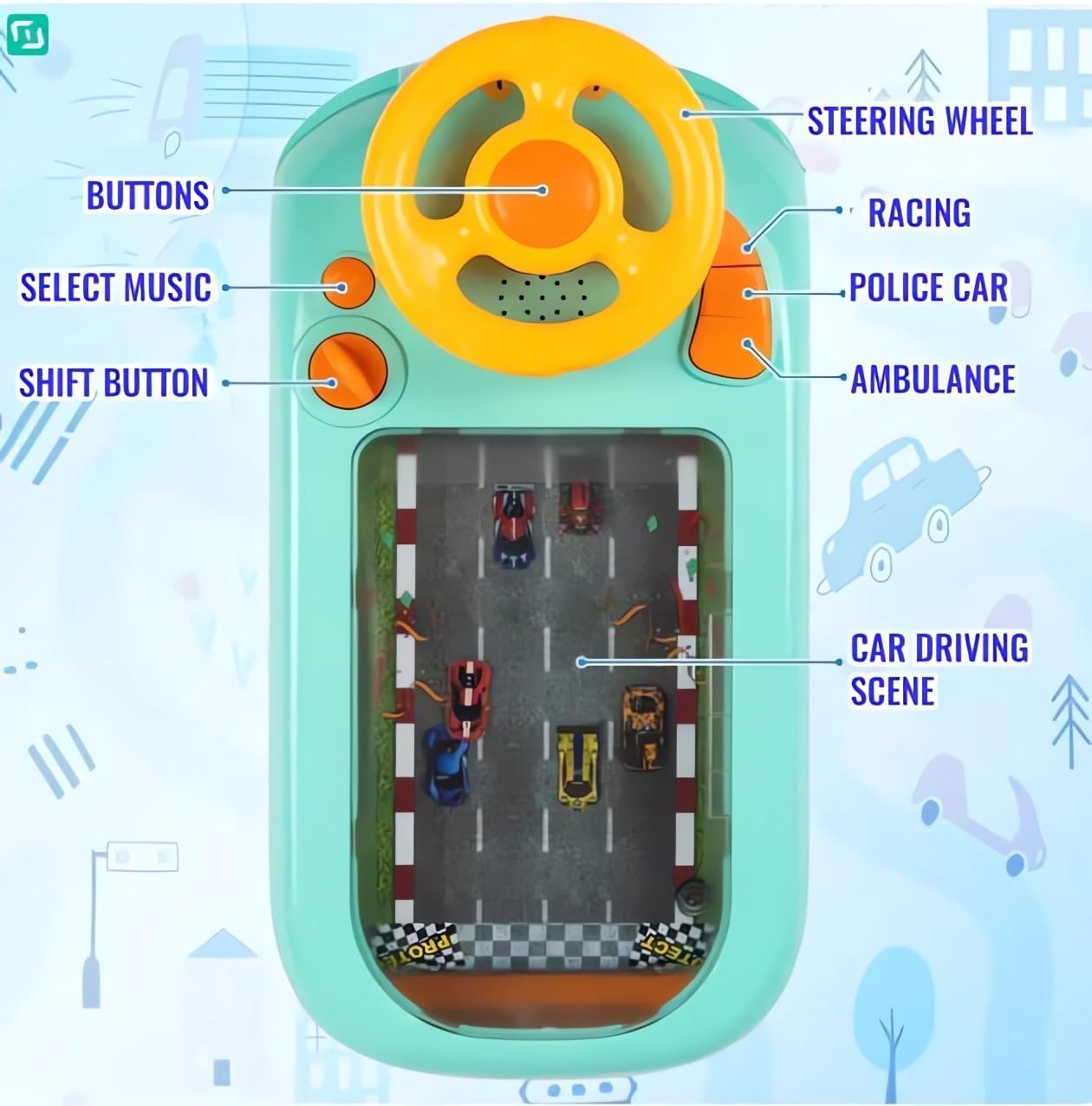 Interactive Steering Wheel for Kids - 2024 New Driving Steering Wheel Toy