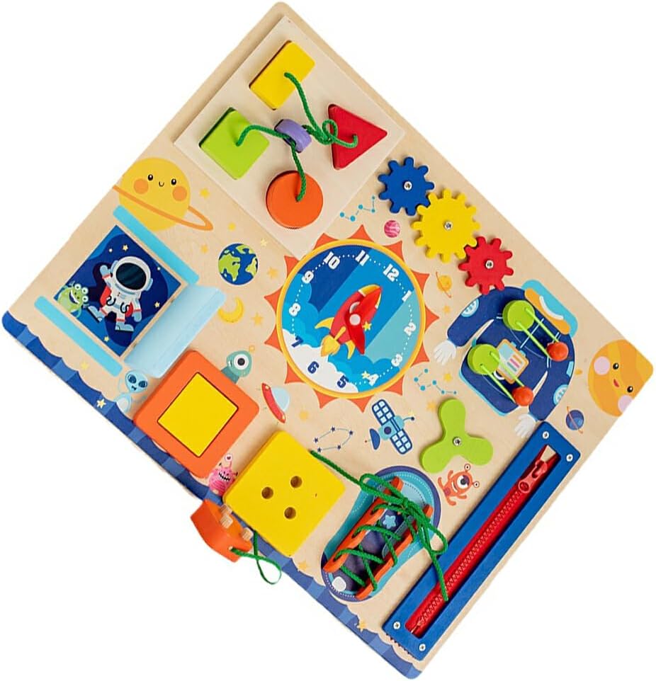 Busy Board for Toddlers Built for Safety and Adventure Fun On Go Wood Board