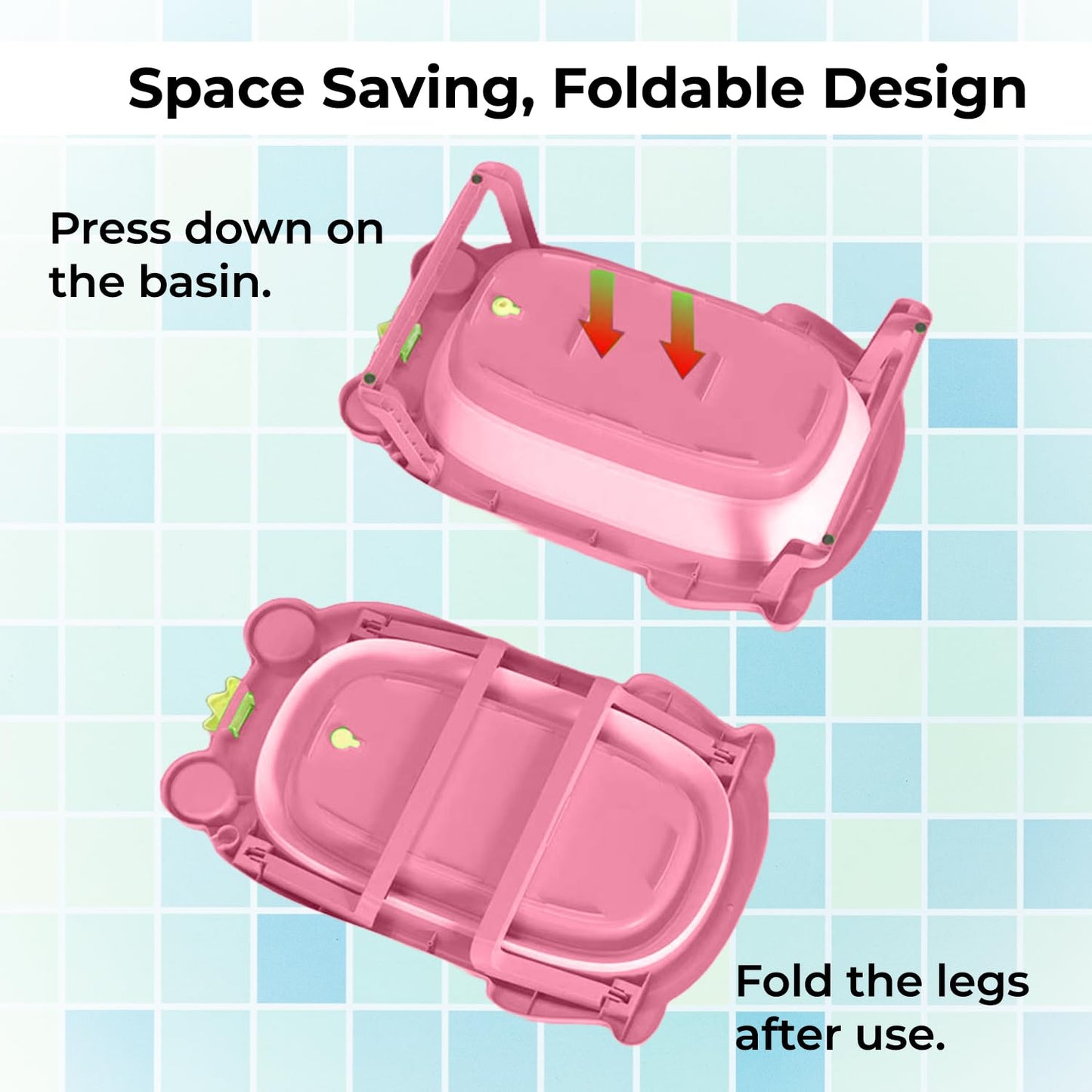 LET'S PLAY Foldable Baby Bath Tub for 0 to 3 Years Kids