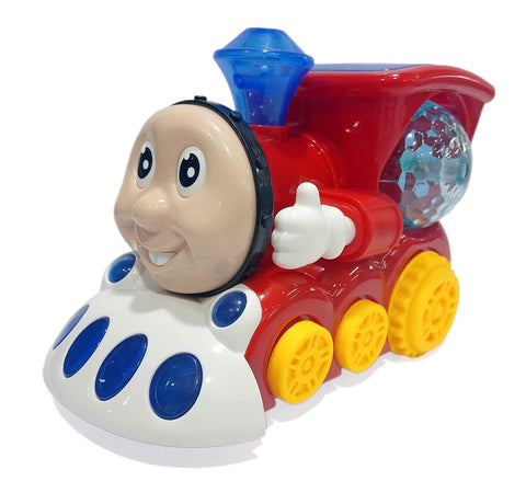 Battery Operated Musical Bump and Go Smiley Train Engine with 4D Flashing Light