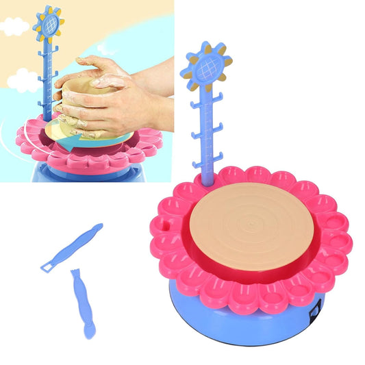 Sunflower Pottery Wheel Pottery Shaping Machine Air Drying Modeling Clay Tool for Kids