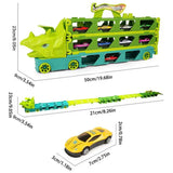 Carrier Truck Toy Car Transporter Includes 6 Metal Cars Toy for Boys Great Gift