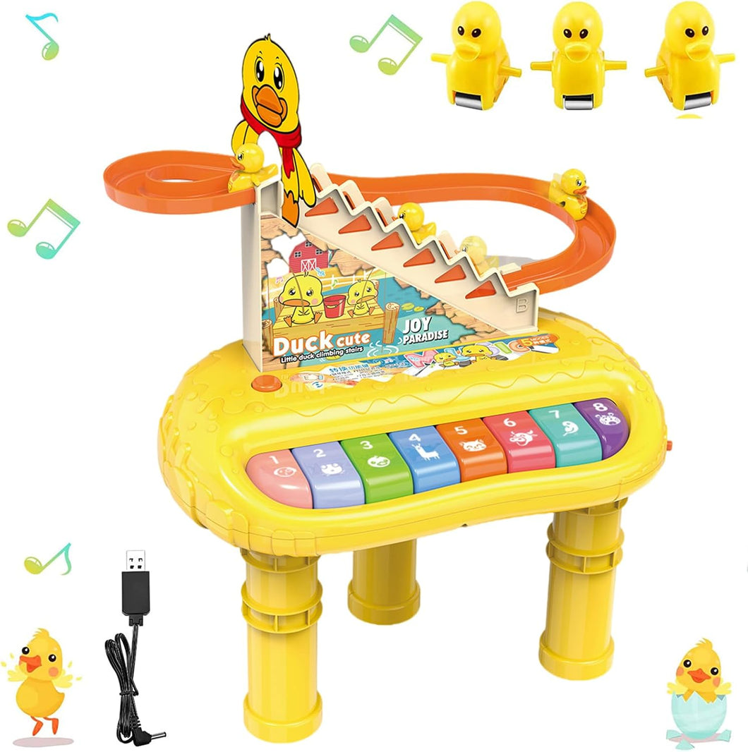 Duck Climbing Stairs Toy Rail Car USB Charging