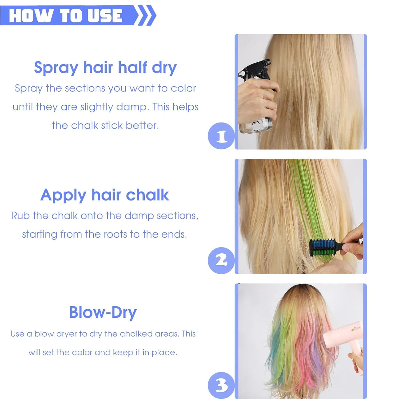 DIY Temporary Hair Chalk Comb