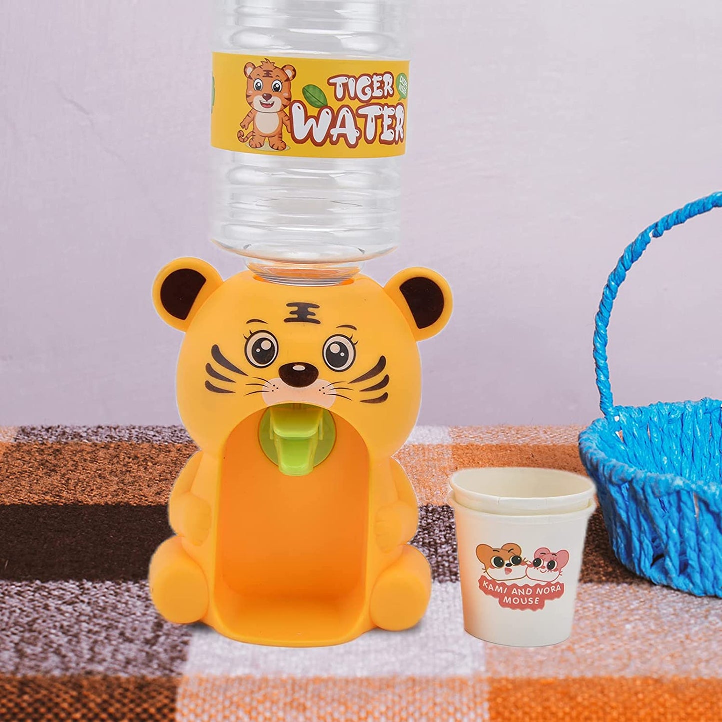 Mini Water Dispenser Cartoon Tiger Water Dispenser For Kids Pretend Play Toys Drinking Water Fountains For Kids Gift