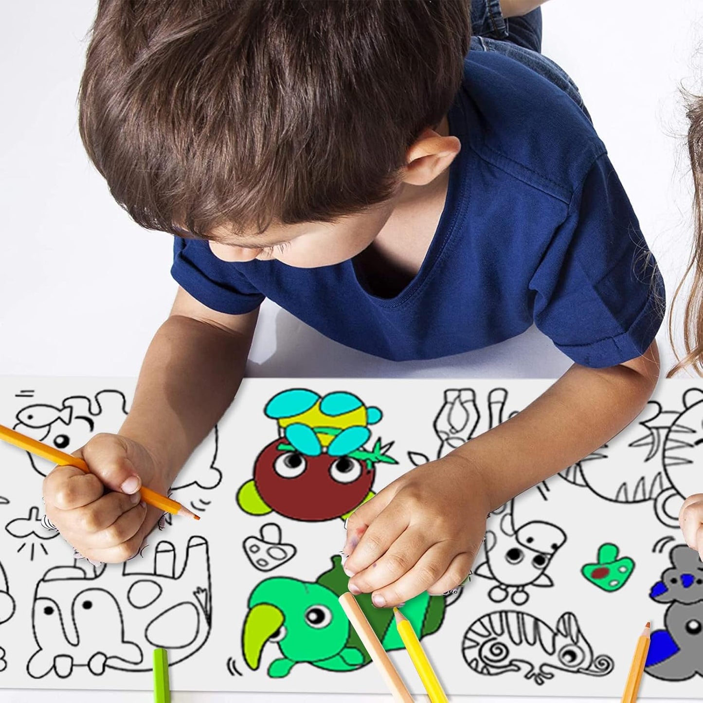 Children's Coloring Drawing Sticker Roll