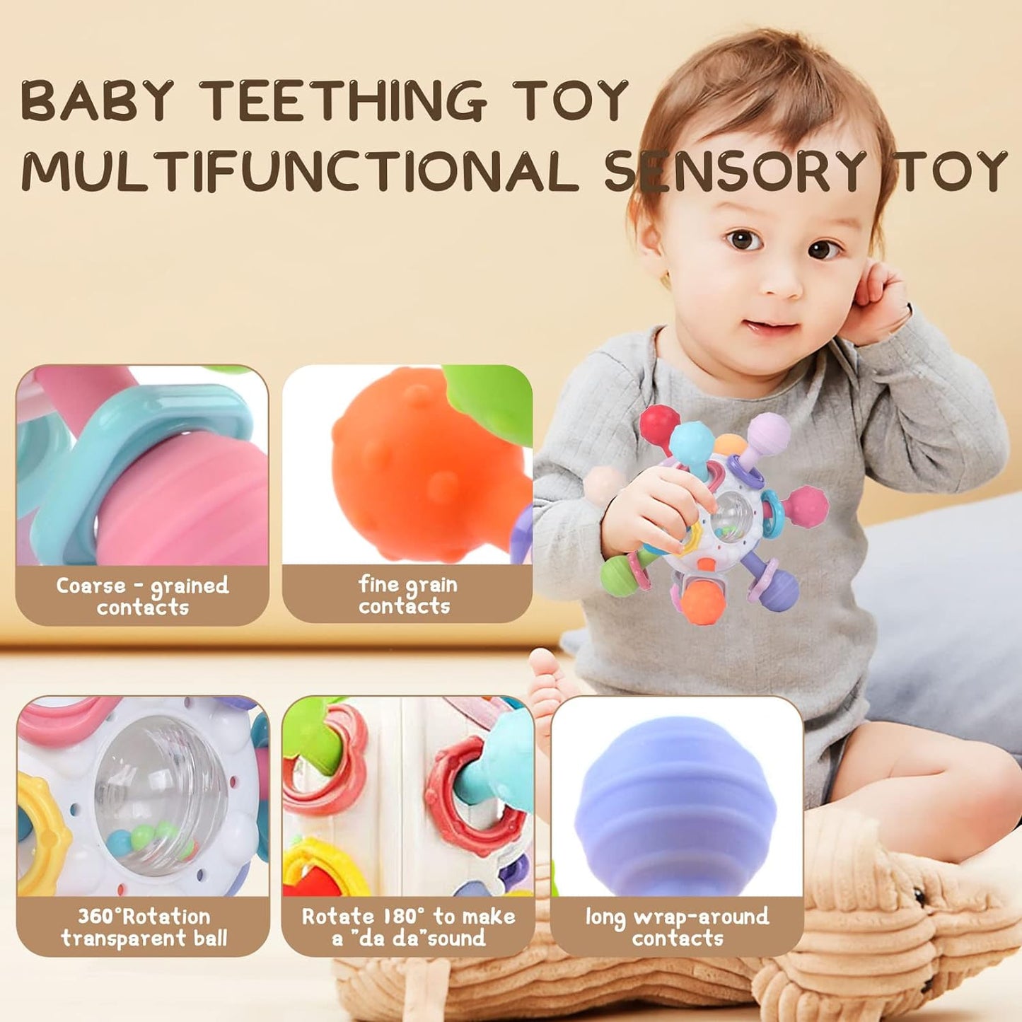 Baby Teething Toys for 0-6 Months