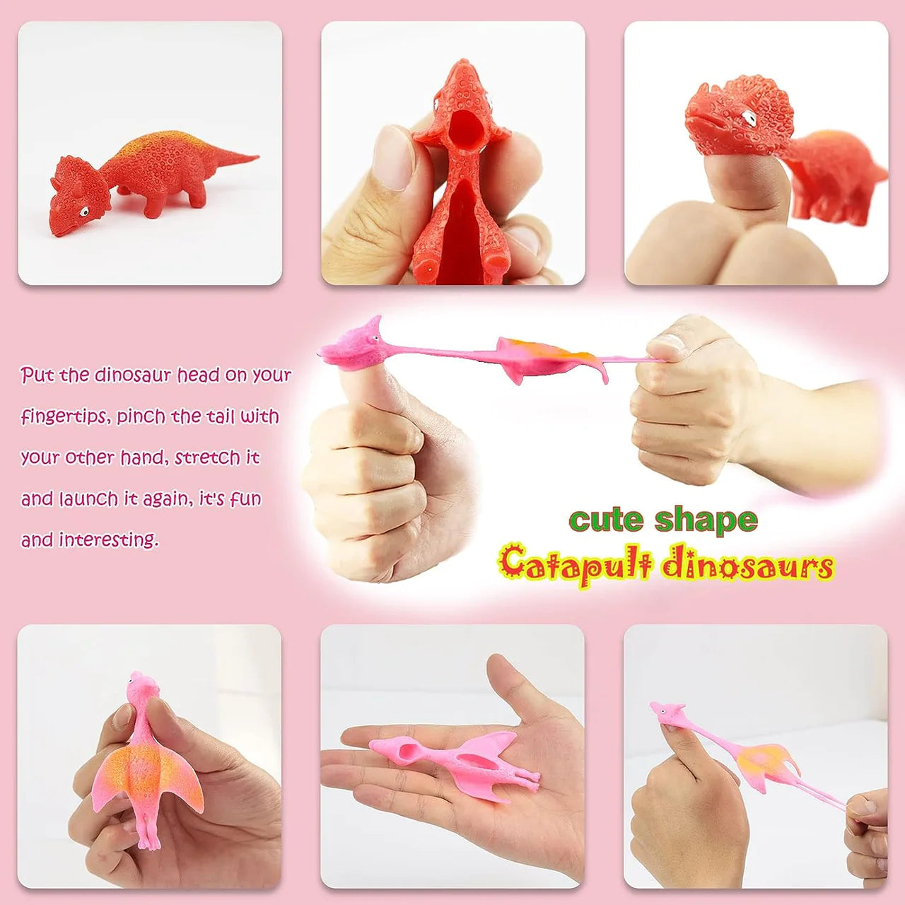 Rubber Dinosaur Slingshot 10 PCS