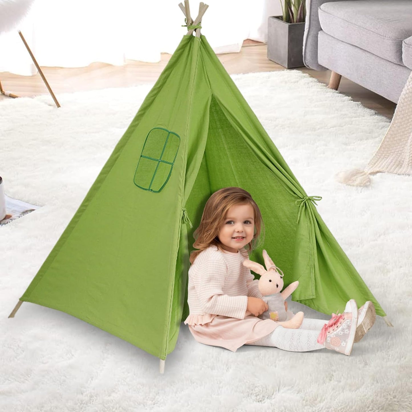 Kids Play Tent 51x47x47'' Teepee Tent for Kids