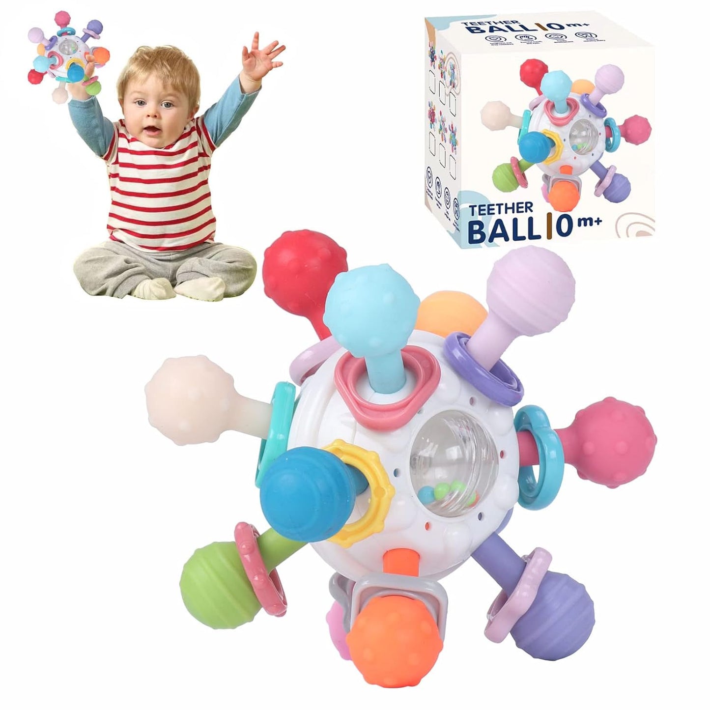 Pack of 4 Rattle Set Toy for New Born Babies