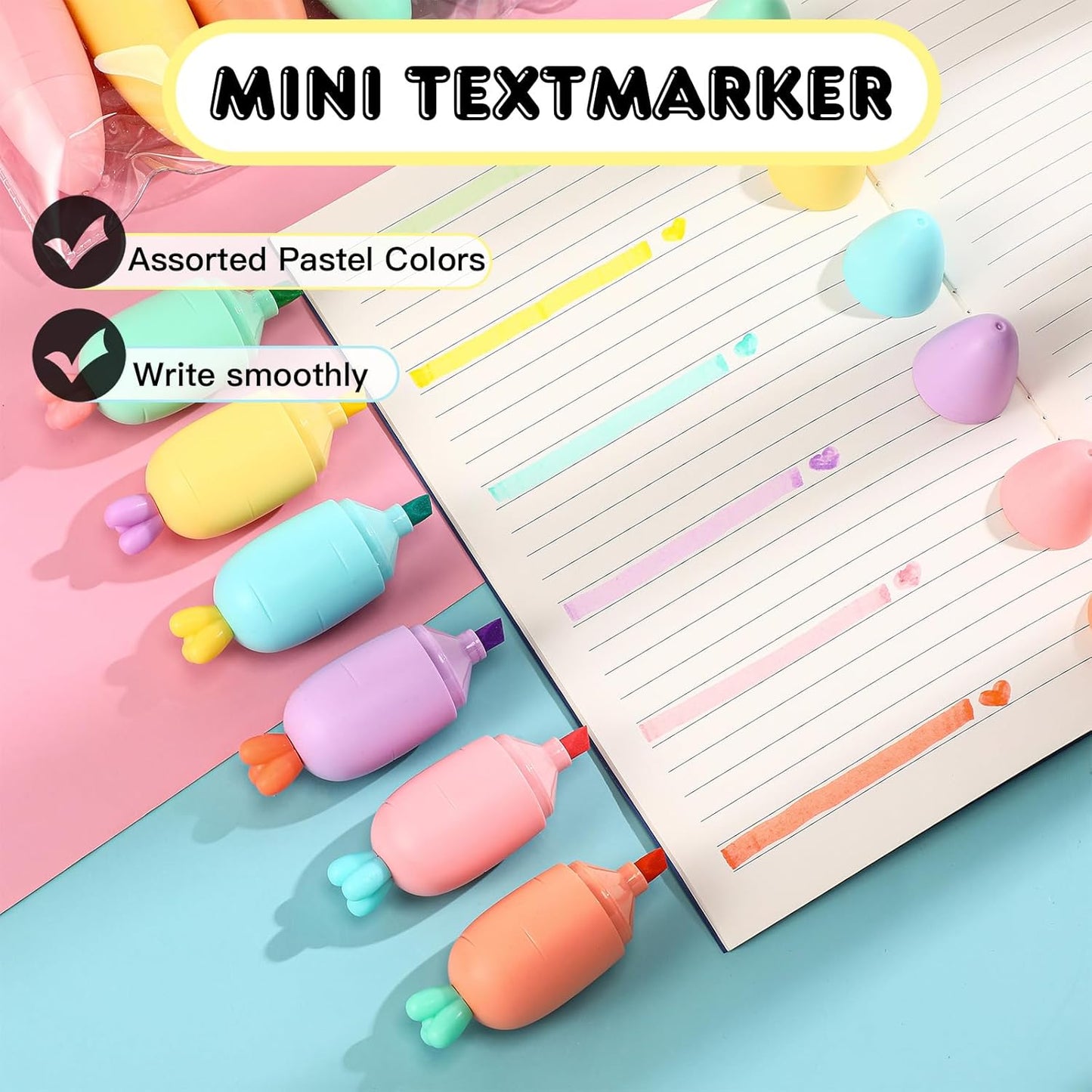 Pack of Cute 6 Mini Highlighter Set