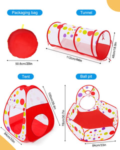 Indoor /Outdoor Play Tunnel and Play Tent Cubby