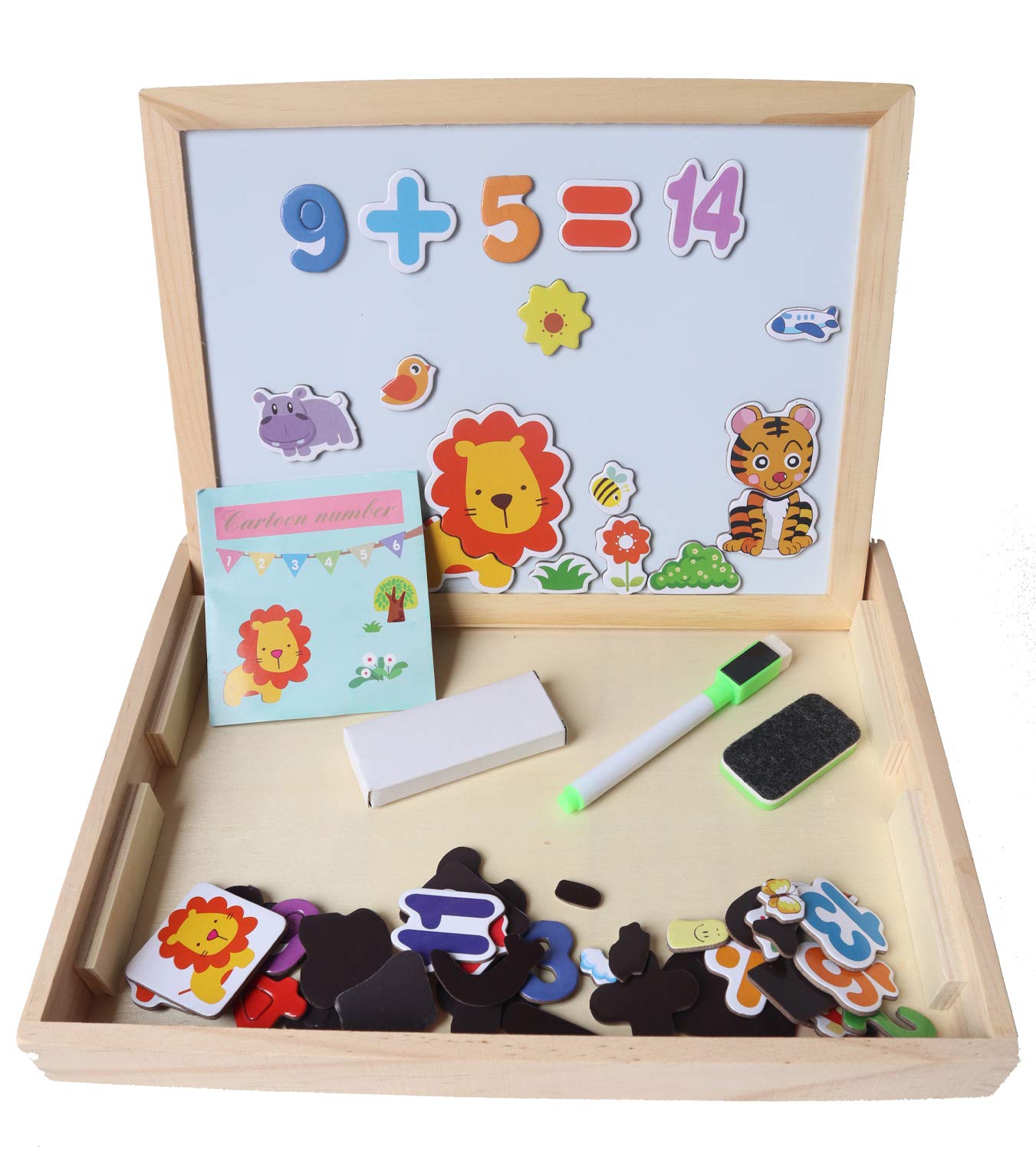 Wooden Cartoon Number Magnetic Board Puzzle