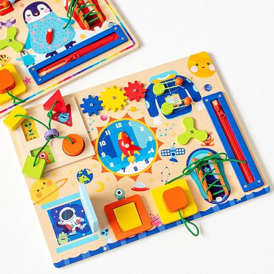 Busy Board for Toddlers Built for Safety and Adventure Fun On Go Wood Board