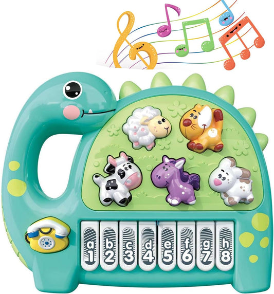 Dinosaur Piano Keyboard Light Up Sound Musical Toy