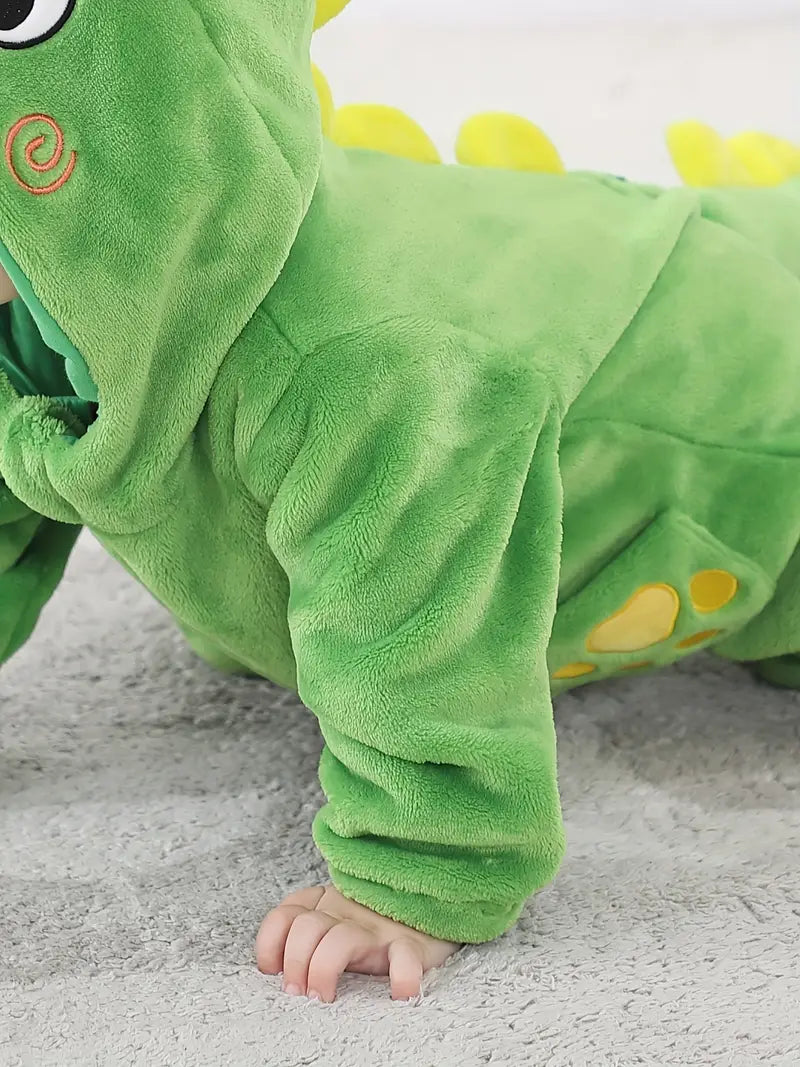 Little Baby Cute Cartoon Dinosaur Long Sleeve Hooded Romper (PRE-ORDER)