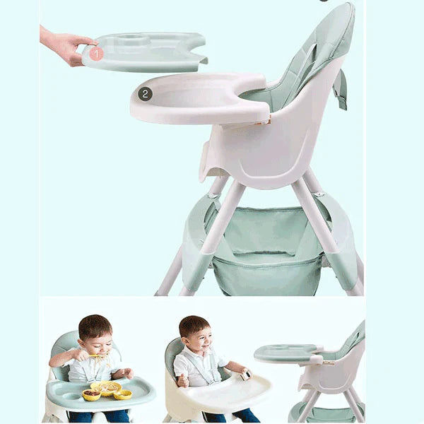 Fiber Baby High Chair Foldable With Removable Tray