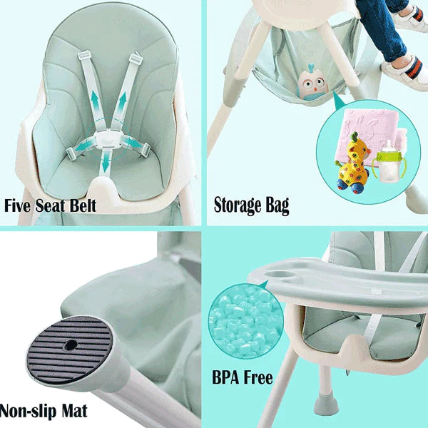 Fiber Baby High Chair Foldable With Removable Tray