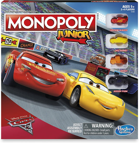 Disney Pixar Cars 3 Edition Monopoly Junior Board Game For Family Party Game