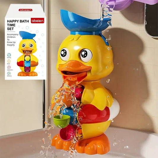 Interactive Duck Bath Toy with a Water Wheel And Spinning Eyes