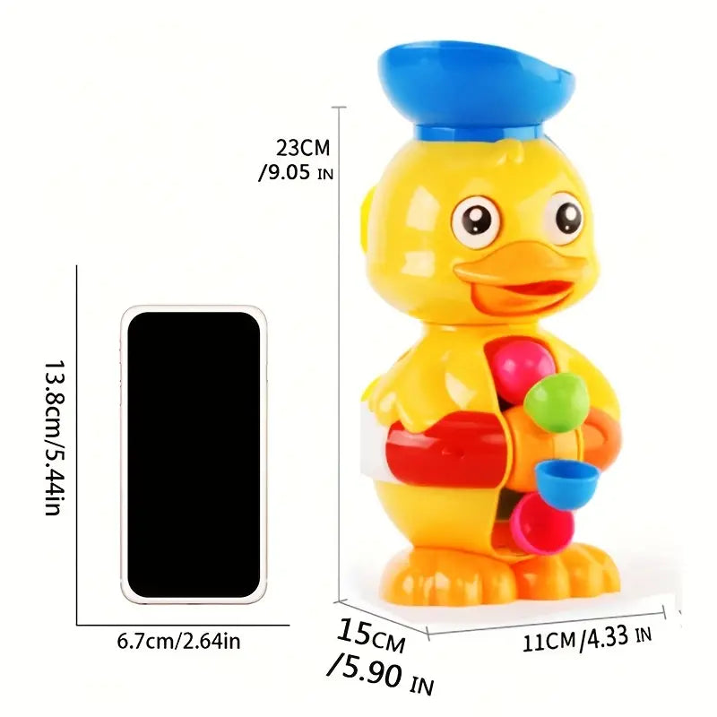 Interactive Duck Bath Toy with a Water Wheel And Spinning Eyes