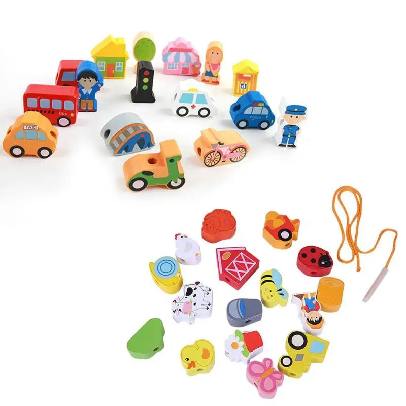 Classic World Traffic Beads Lacing Toy for Baby Toddler Early Learning Education