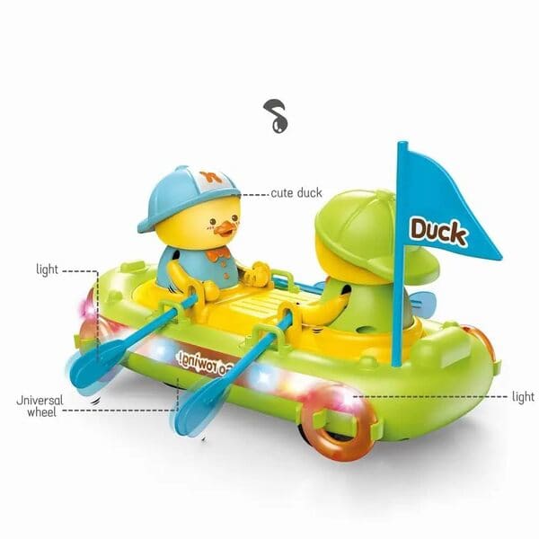 Bump & Go Duck Boat Toy With Music & Lights