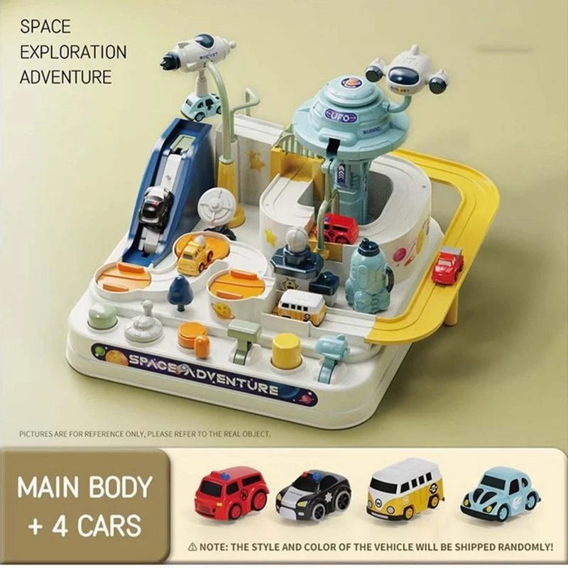 Explore Space Car Adventure Race Track Toy For Toddlers  With 4 Car Rescue Adventure Toy Gift For Kids