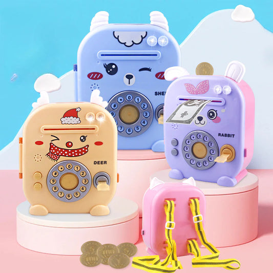 Fingerprint Unlock Piggy Bank + Backpack For Kids