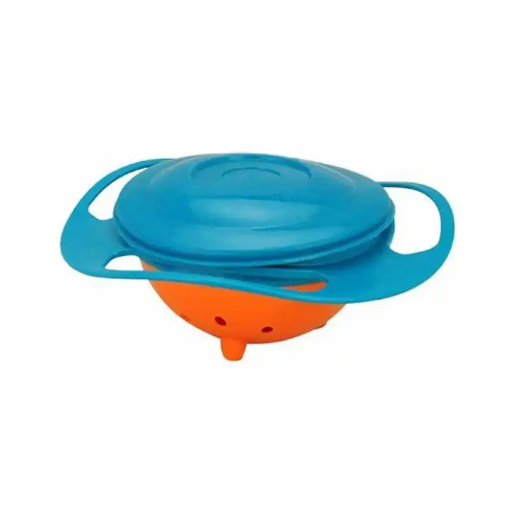 360 Degree Rotation Spill Resistant Gyro Bowl with Lid For Toddler Baby Kids Children