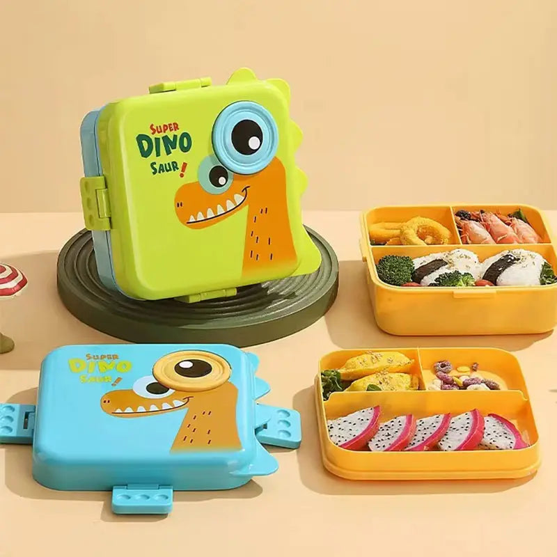 Dinosaur Kids Double Layers School Tiffin Lunch Box