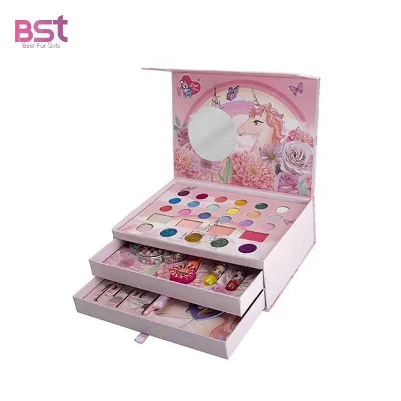 Makeup Kit Beauty 3 In 1 Cosmetics Toys Jewelry Set Diy Bead Promotional Gift For Kids Makeup Toys