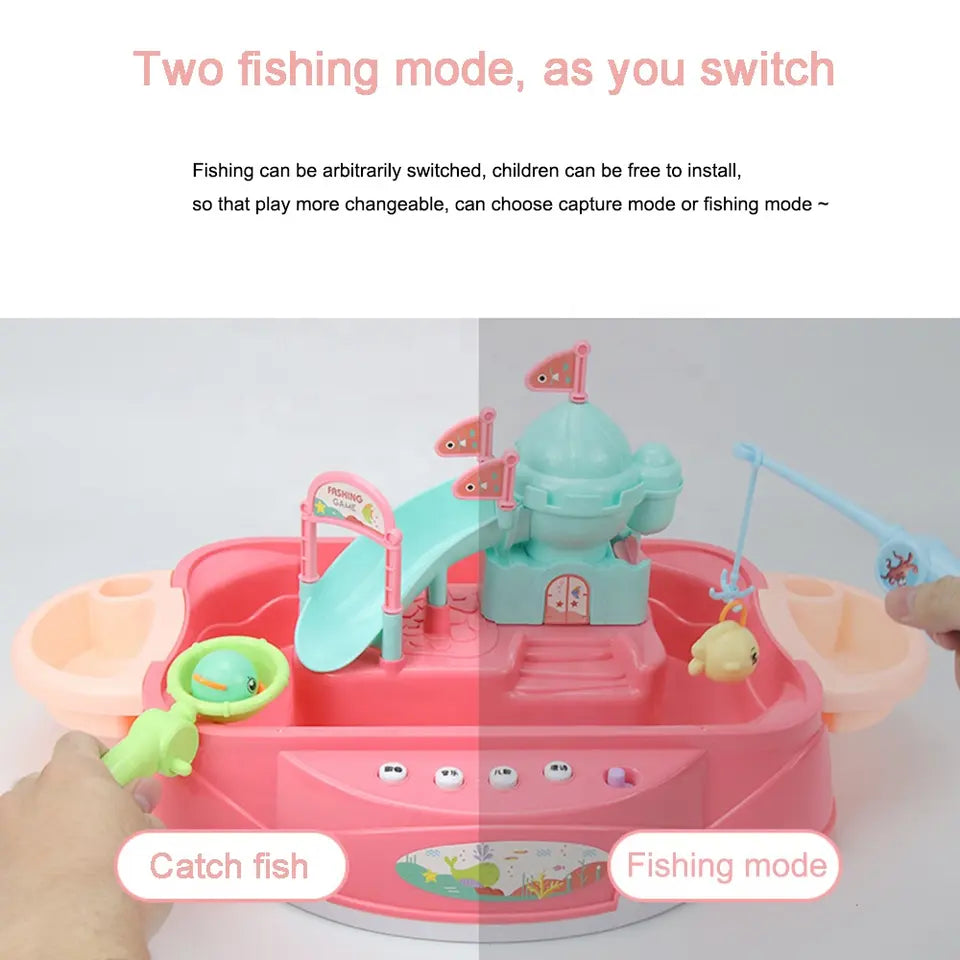 3 in 1 Duck Slide & Fishing Hero Game With Music, Light, and USB