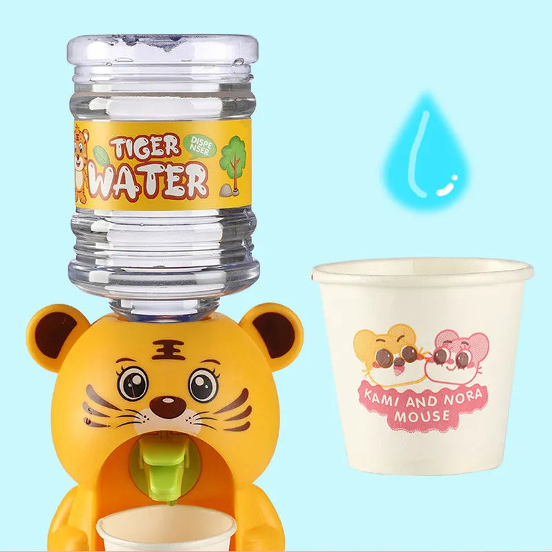 Mini Water Dispenser Cartoon Tiger Water Dispenser For Kids Pretend Play Toys Drinking Water Fountains For Kids Gift