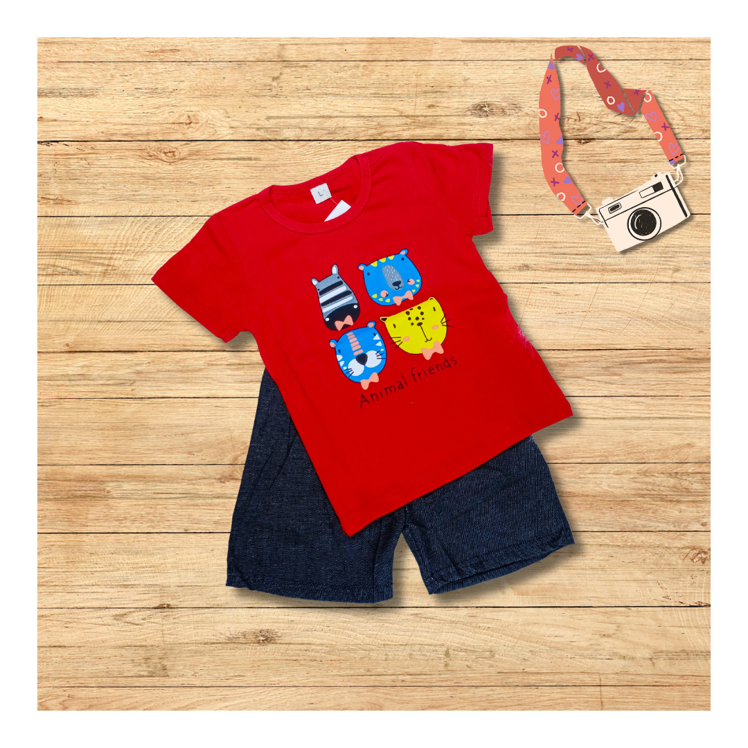 T Shirt And Shorts Pant For Kids Baby Boys Round Neck Short Sleeves Tee Tops Clothes Sets Dresses