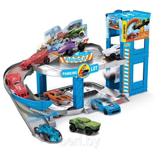 Alloy Car Parking Area Track Game For Children, Parking Lot